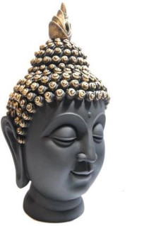 Lord Buddha Head Black & Golden Idol 2
