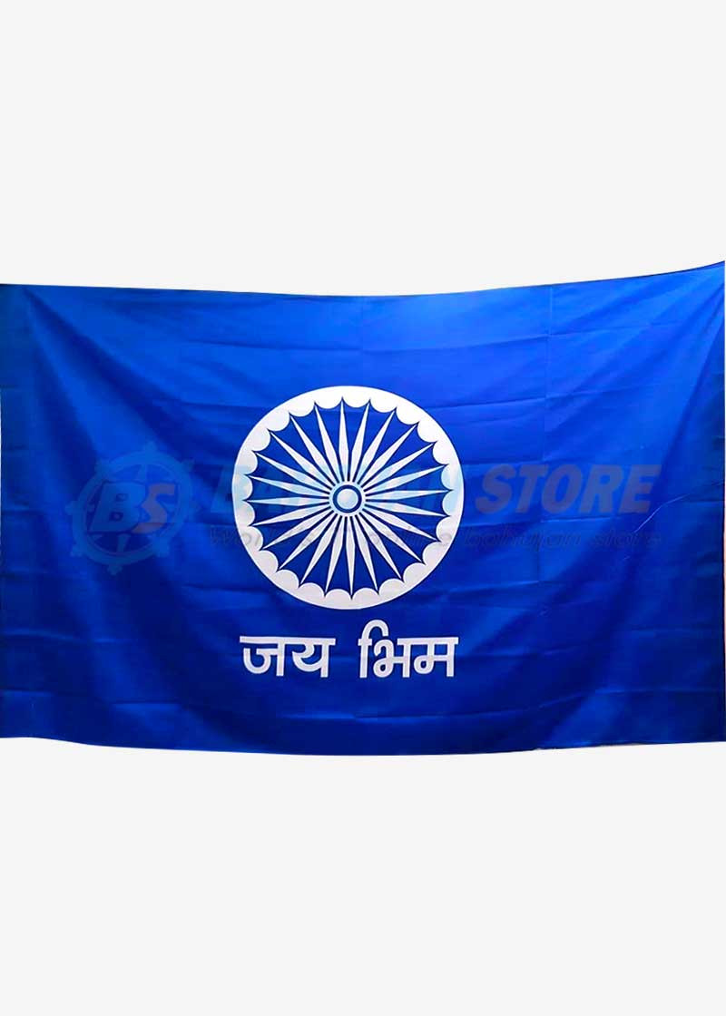 Ashok Chakra Jai Bhim Blue Satin Flag 60x90 inches