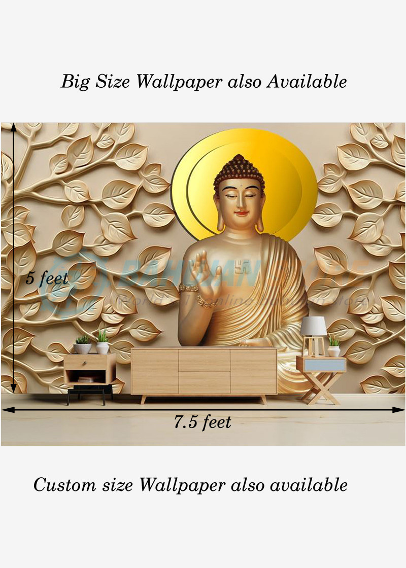 Lord Buddha Art & Paintings Multicolor Washable Wallpaper  Feet