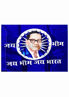 Ashok Chakra Jai Bhim Blue Satin Flag 60x90 inches