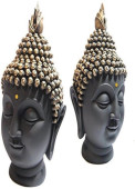 Lord Buddha Head Black & Golden Idol 2