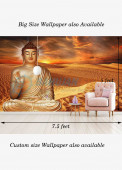 Lord Buddha with Smile Washable Wallpaper 5x7.5 Feet
