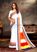 Printed Panchsheel border Saree without Blouse