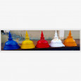 Set of Five Color Stupa 6 inches in Plastic
