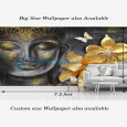 Lord Buddha Art Black shade Multicolor Washable Wallpaper…