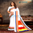 Printed Panchsheel border Saree without Blouse